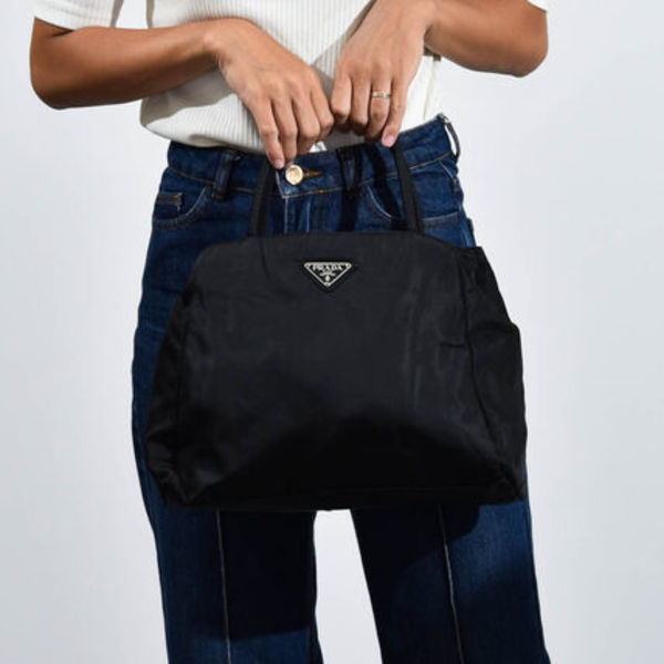 中古USED PRADA トートバッグ  ナイロン 三角プレート 12042