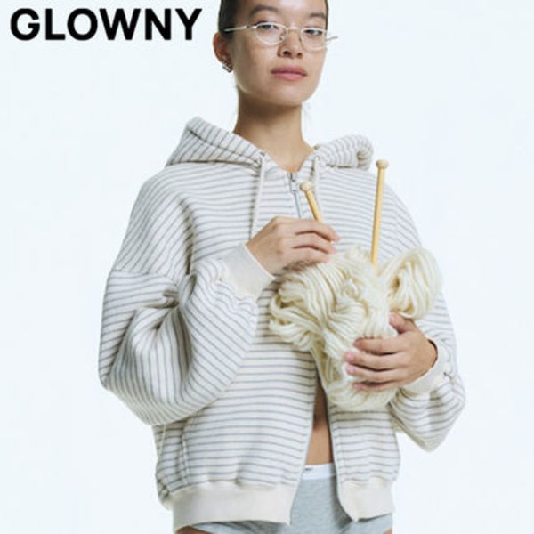 ★GLOWNY★G BOXY ZIP UP (STRIPE)★正規品/韓国直送料込/人気