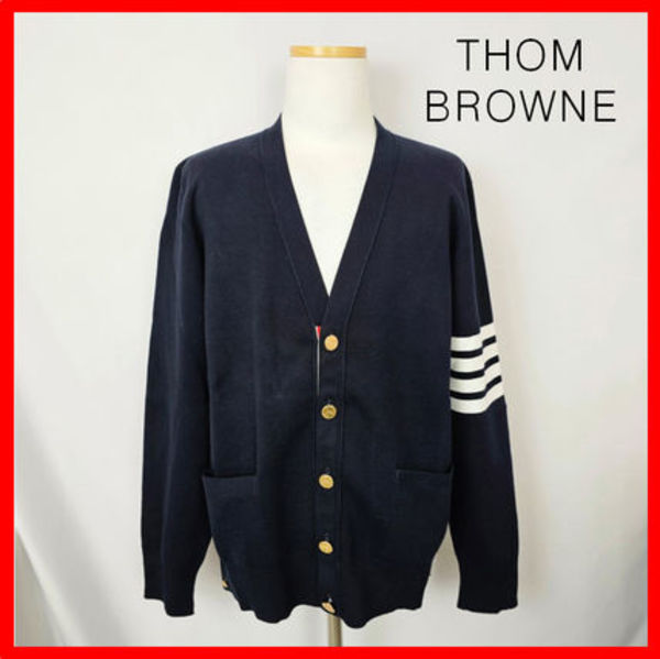 ★人気★【THOM BROWNE】★4BARストライプミラノカーディガ.ン★