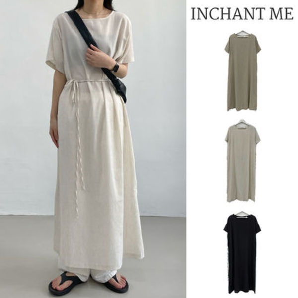 【INCHANT ME】Sei Linen Strap Long One piece