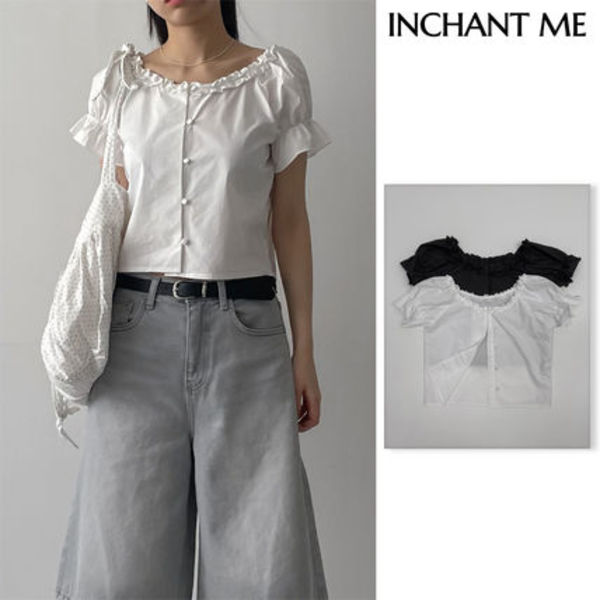 【INCHANT ME】[Short sleeve ver.] Beans Off-Shoulder Crop BL