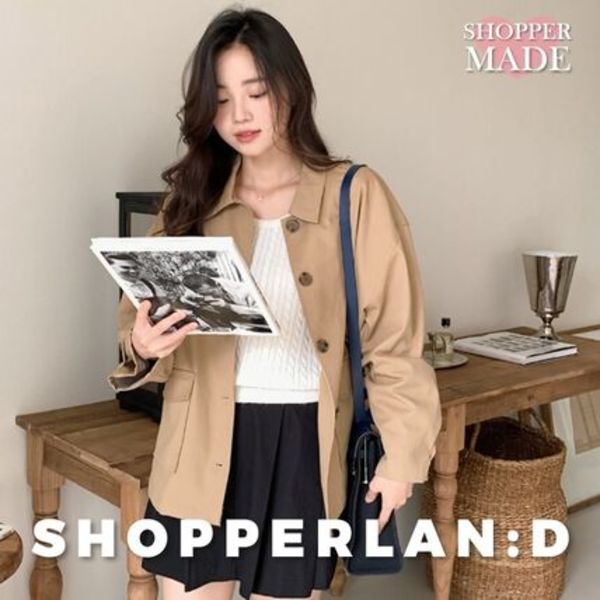 [SHOPPERMADE] Classic Half Trench Coat (2color)