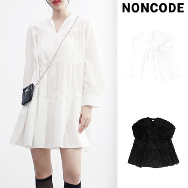 【NONCODE】Lache Open Collar Tiered One Piece