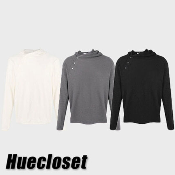 HUECLOSET 3Button Waffle Hood Warmer T-Shirt 25KERO522