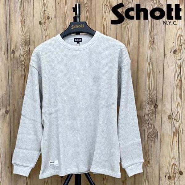 Schott ショット サーマル ピグメント オーバーダイ 長袖Tシャツ