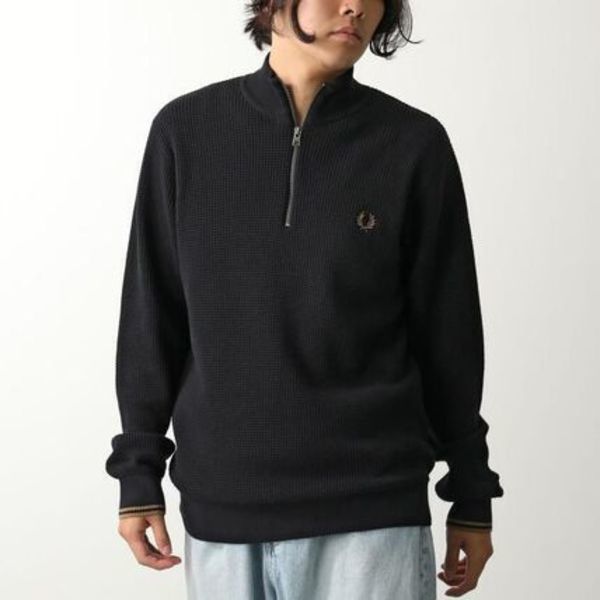 FRED PERRY セーター WAFFLE STITCH HALF ZIP JUMPER K8557