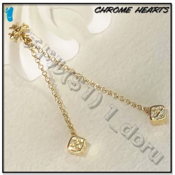 +CHROME HEARTS+ 22K GOLD DICE DROP ゴールド サイコロ ピアス
