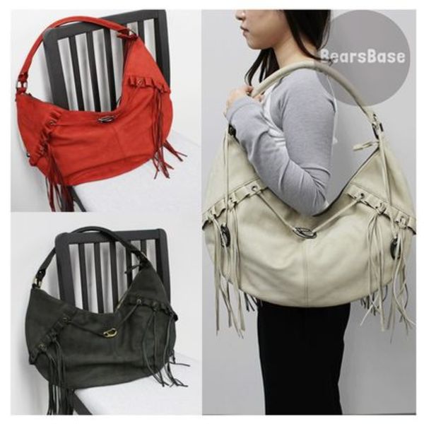 SCULPTOR Faux Suede String Hobo Bag 4BNY278