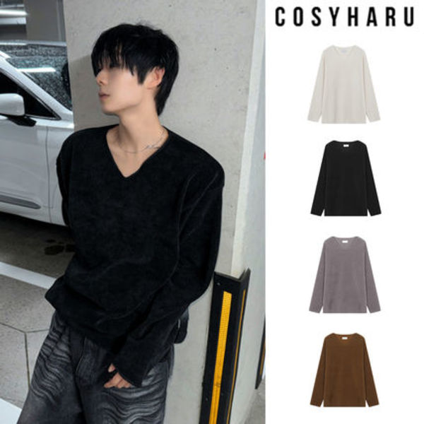 【COSYHARU】Brine V-neck Dekki Knit