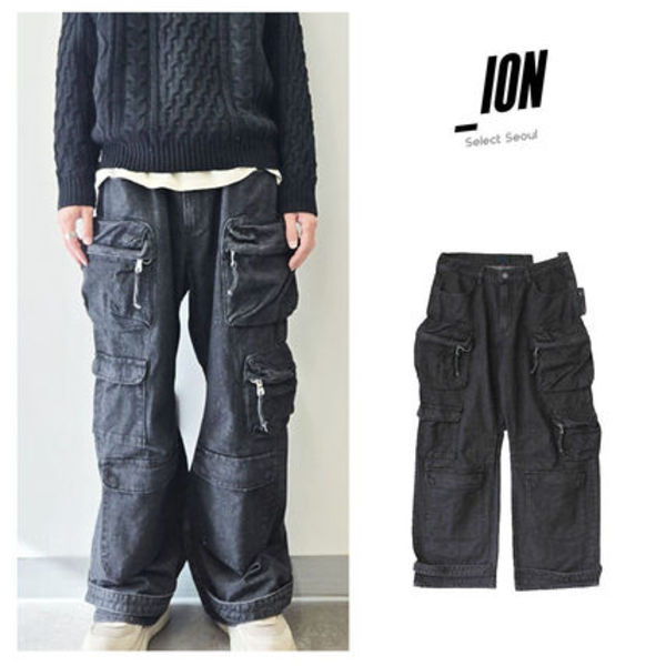 【IONSEOUL】Multi-pocket cargo denim pants 5FM0183
