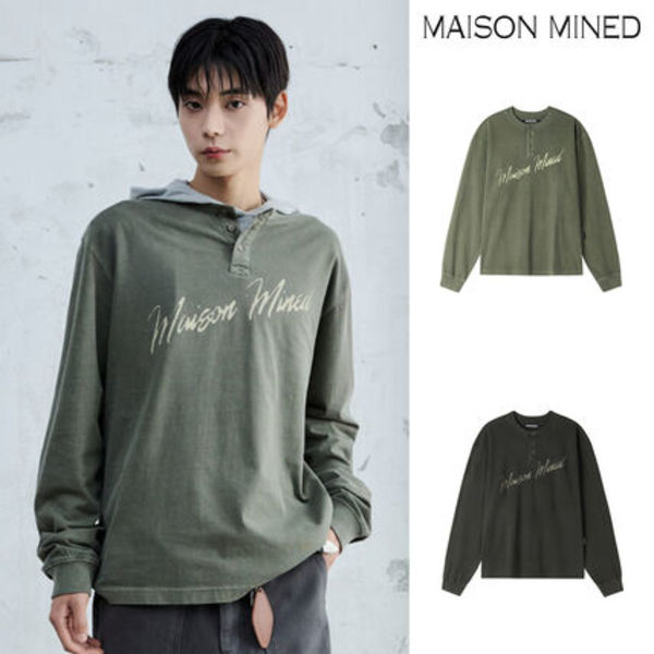 【MAISON MINED】25FW★ SCRIPT TYPE HENLEY NECK LONG SLEEVE