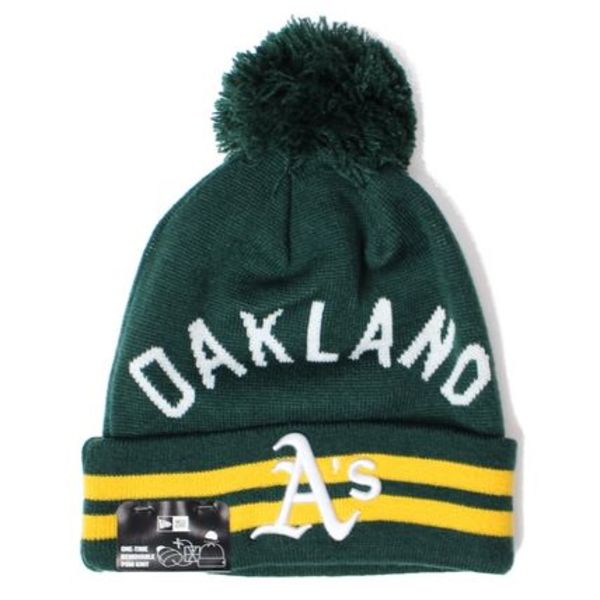 New Era MLB アスレチックス Pom Pon Knit Beanie ポンポン