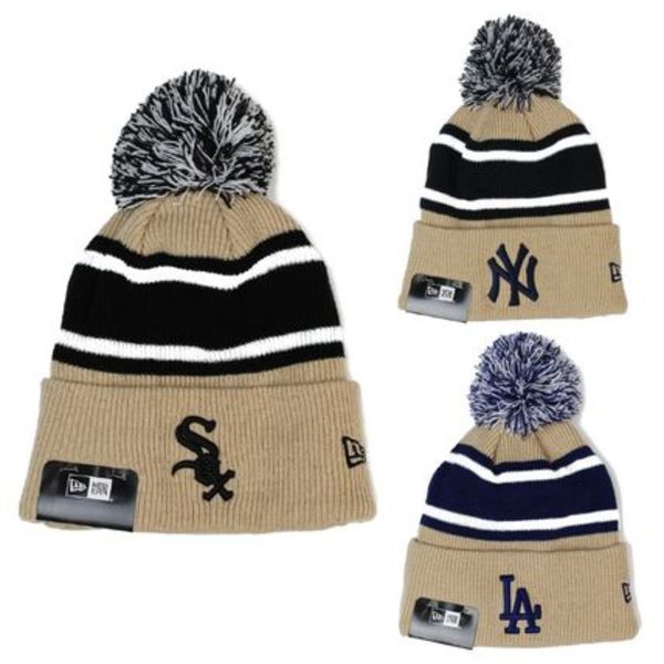 New Era MLB Pom Pom Knit Cap ポンポンニットキャップ ベージュ
