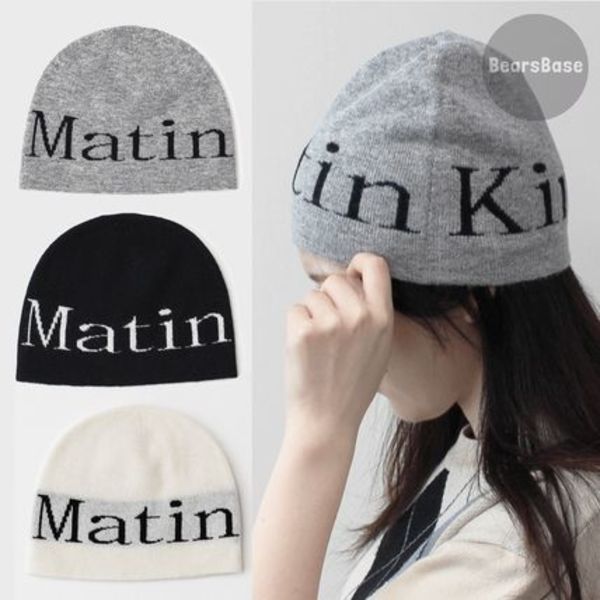 Matin Kim LOGO JACQUARD SHORT BEANIE BBH5460