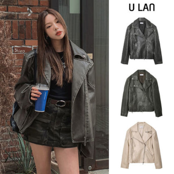 【U LAN】Dist Edge Washing Rider Jacket