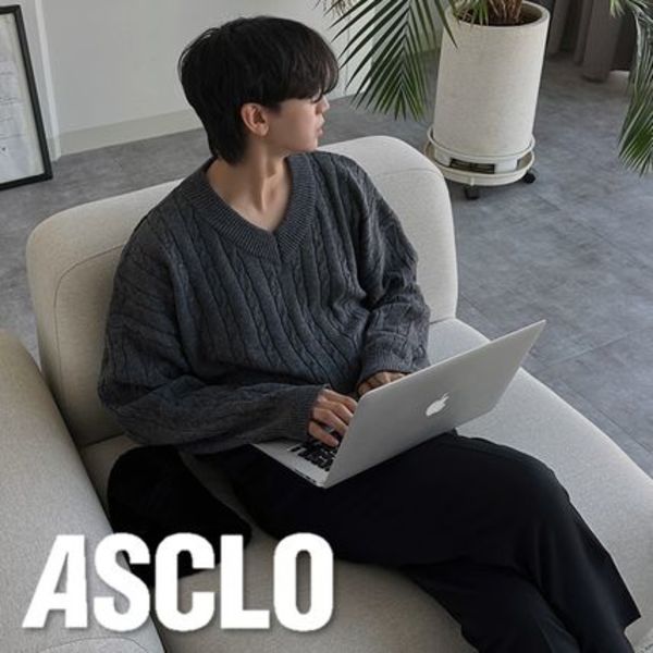 ASCLO Overfit Twist V Neck Knit (7color)