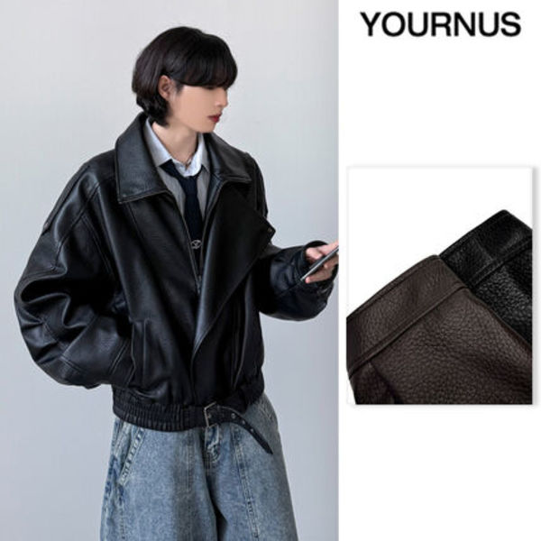 【YOURNUS】Villain Trench Leather Jacket