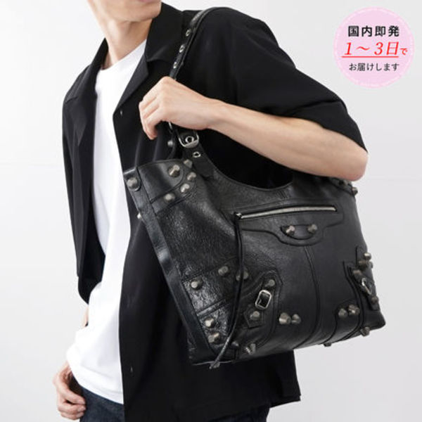 BALENCIAGA Le Cagole レザー トートバッグ 759952 BLACK