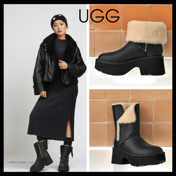 【UGG】おしゃれ! クラシック エスミー レザーブーツ  ブラック