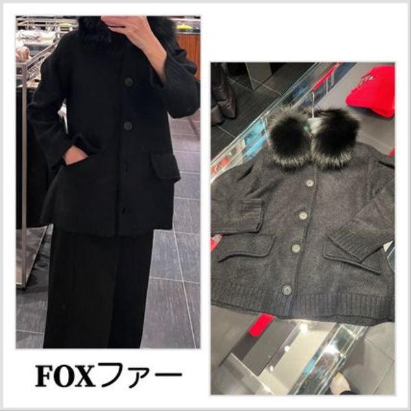 PRADA(125764)希少FOXファー付きカーディガン
