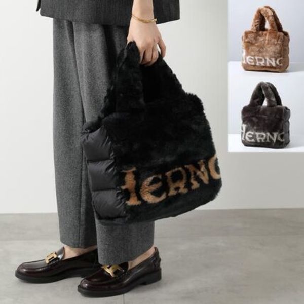 HERNO ハンドバッグ BAG00011D 12422 フェイクファー