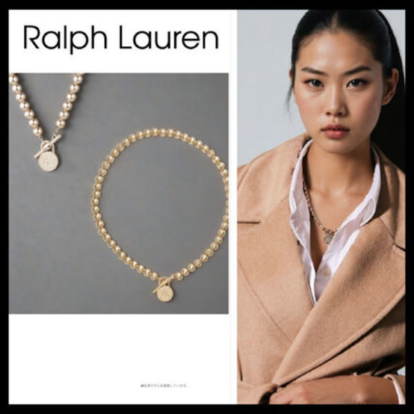 【Ralph Lauren】ゴールド トグル  ロゴビーズ ネックレス