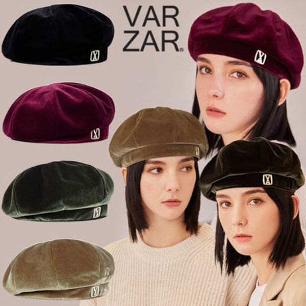 ★VARZAR★送料込★韓国★VA Square Stud Octagon Velvet Beret