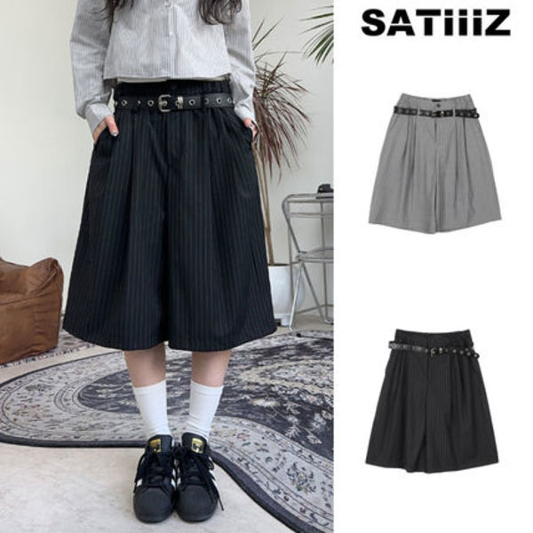 【SATIIIZ】Rubin Belt ST Bermuda Slacks (Belt Set)