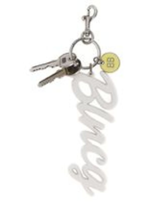 25新作 バレンシアガ チャーム キーリング BB ロゴ ホワイト