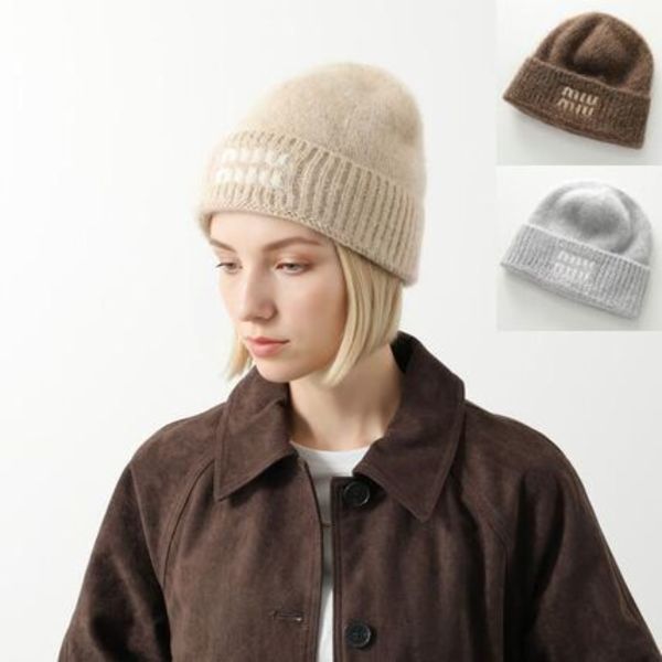 MIUMIU ニット帽 5HC378 2CQD モヘア