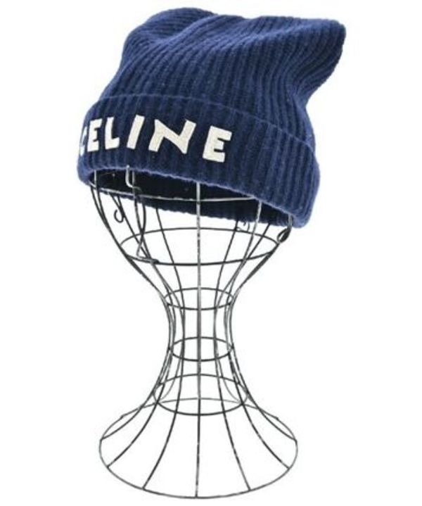 CELINE セリーヌ ニットキャップ・ビーニー 紺 XS 4601825M0099