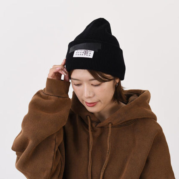 【国内即発】MM6 テープラベル ウールビーニー