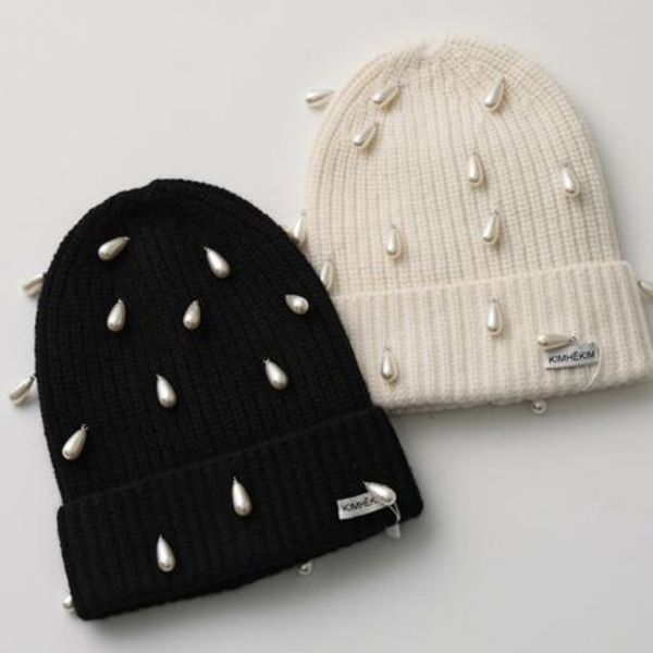KIMHEKIM ニット帽 PEARL EMBELLISHED BEANIE ZF3HT01