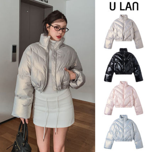 【U LAN】Terry Two Way Diagonal Glossy Crop Padding