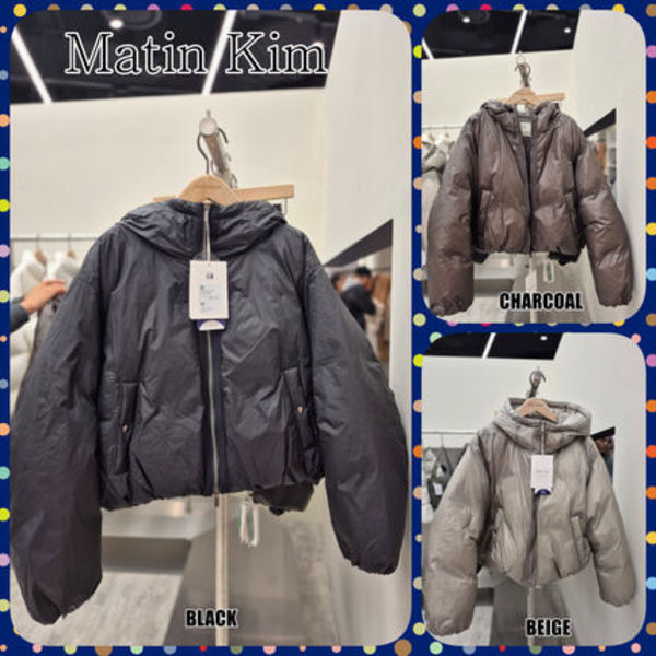 【Matin Kim】BACK LOGO HOODY SHORT DOWN JUMPER