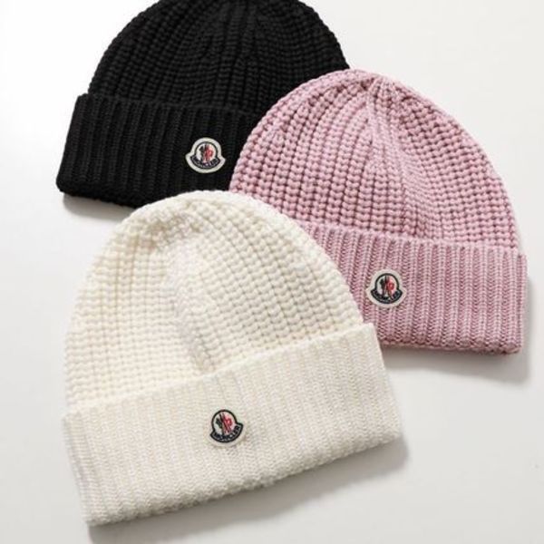 MONCLER ニット帽 3B00048 M1131 ウール リブ ビーニー