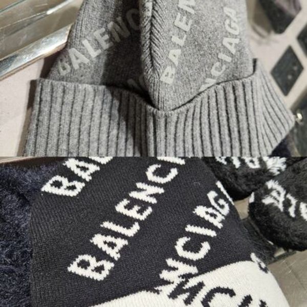BALENCIAGAビーニー★ロゴ☆カシミア/ウール