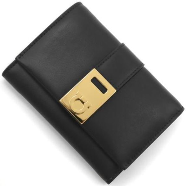 SALVATORE FERRAGAMO 三つ折り財布 ブラック レディース 220630