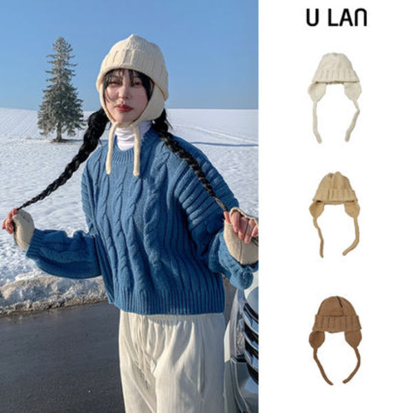 【U LAN】Ringo Knit Beanie Earmuffs