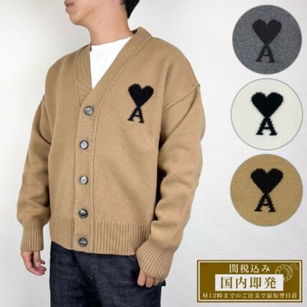 最短翌日着【AMI PARIS】アミ パリス カーディガン UKC367 018