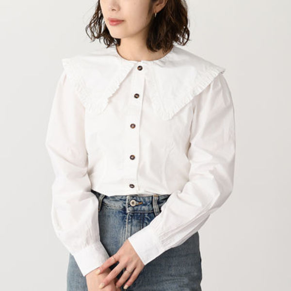 【国内即発】GANNI フリルカラーシャツ