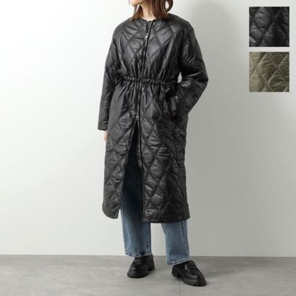 GANNI キルティングコート Shiny Quilt Long Coat