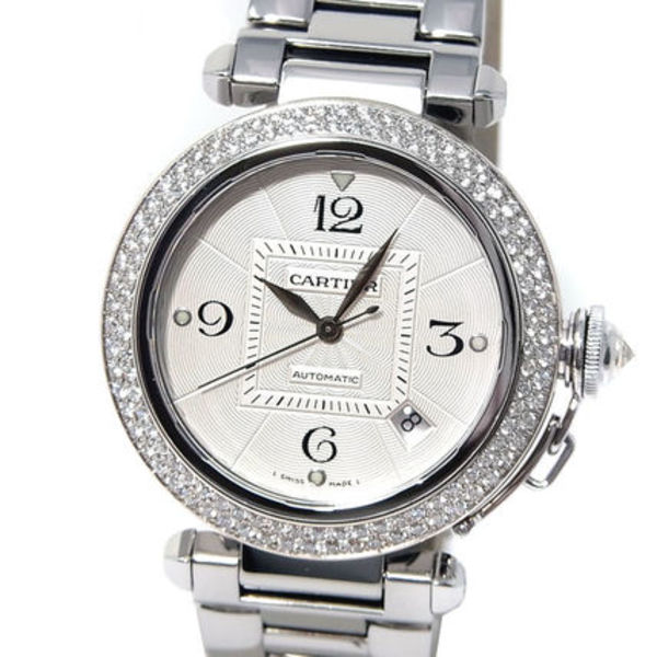カルティエ パシャ 38mm ダイヤベゼル 自動巻 メンズ レディース