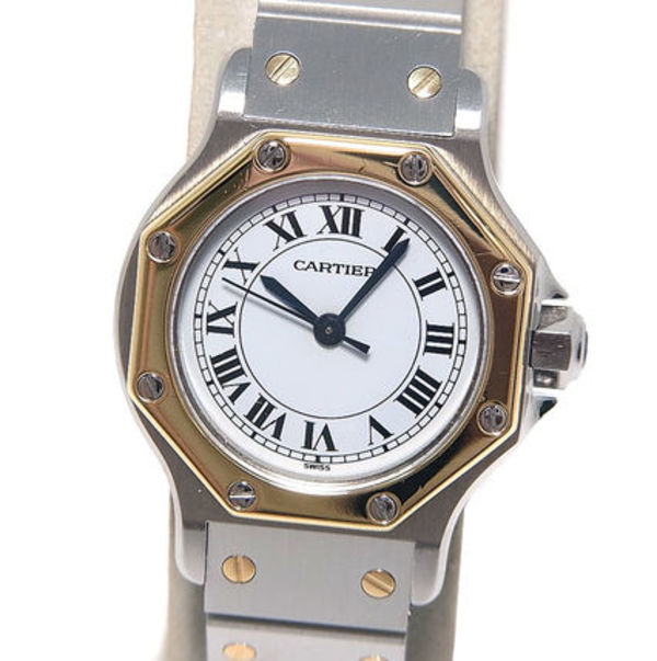 カルティエ サントス オクタゴン SM 自動巻 K18 SS ヴィンテージ