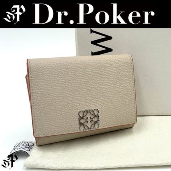 【美品】LOEWE アナグラム 三つ折り コンパクト ウォレット