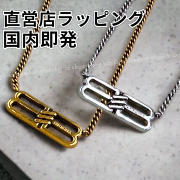 すぐ届く!BALENCIAGA BB ICON ネックレス 真鍮