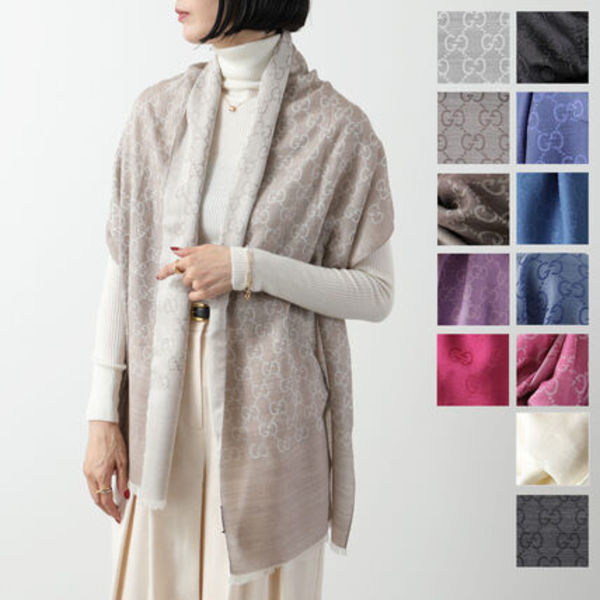 GUCCI ストール 165904 3G646 GGロゴ ジャガード