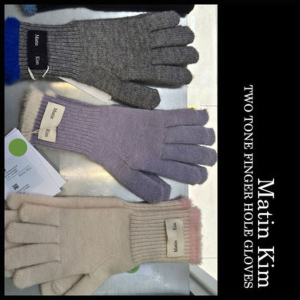 ★MATIN KIM ★TWO TONE FINGER HOLE GLOVES