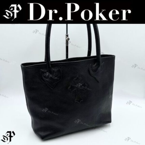 【美品】Chrome Hearts ヘビーレザー クロスパッチ トートバッグ