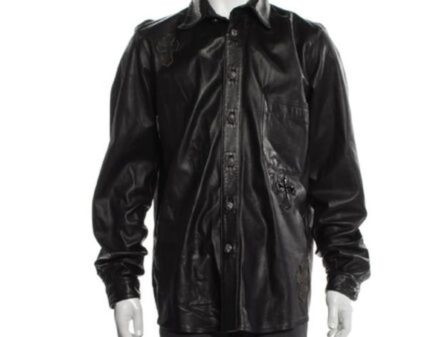 【L】希少クロムハーツ レザージャケット Chrome Hearts